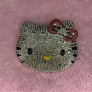 Hello kitty Silver Rhinestone mini mirror vintage 04